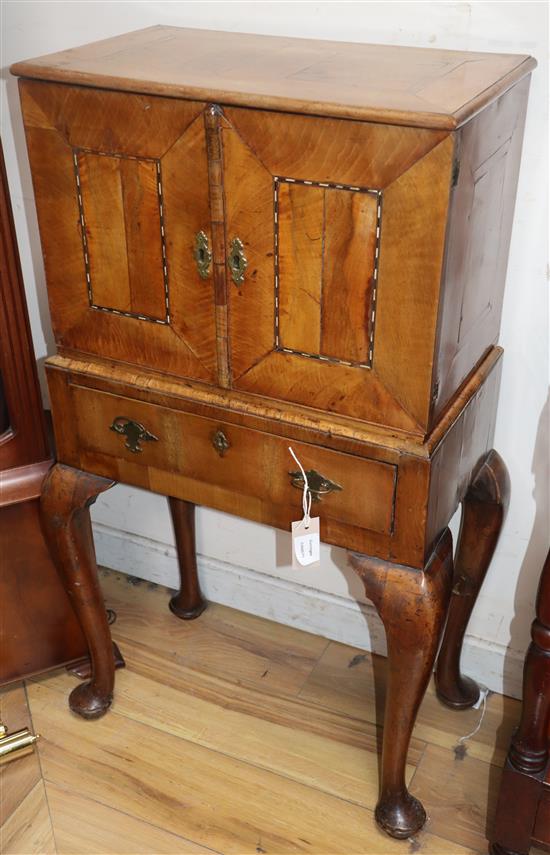 An 18th century style collectors cabinet on stand W.60cm